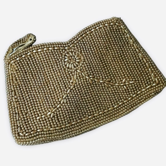 Handbags - Vintage Made in Japan Cream Beaded Clutch